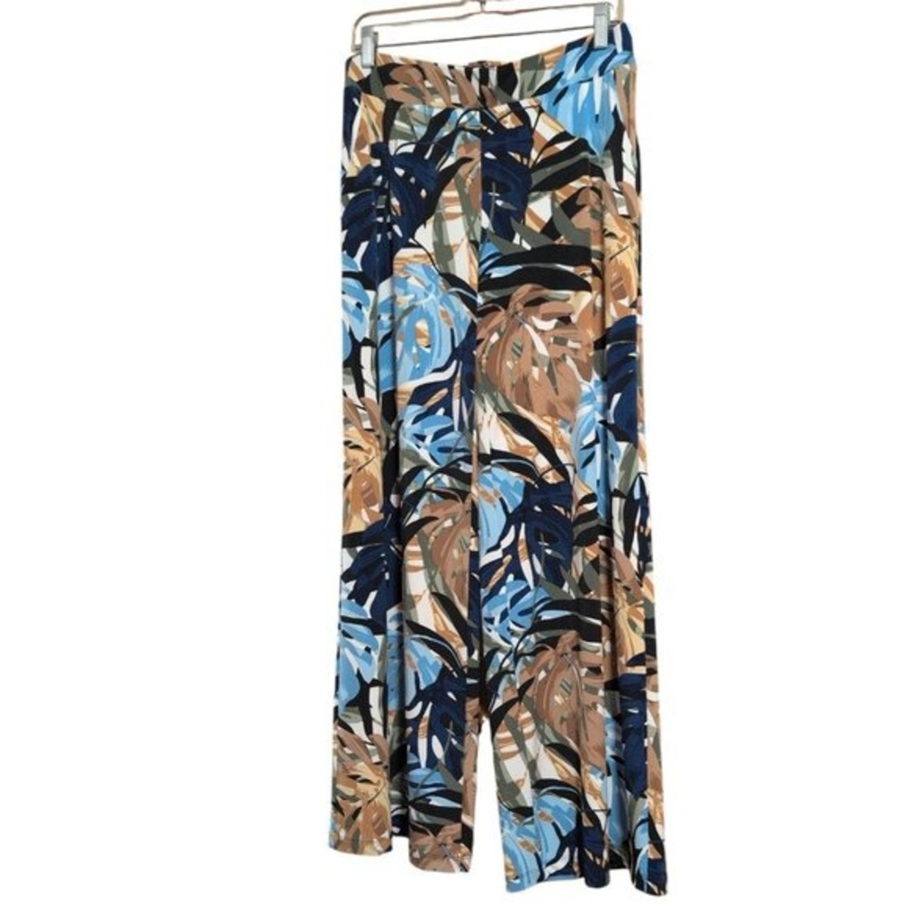 Melanie Lyne Trousers PullOn Geographic Stretch with Pockets Flared Pants Comfy